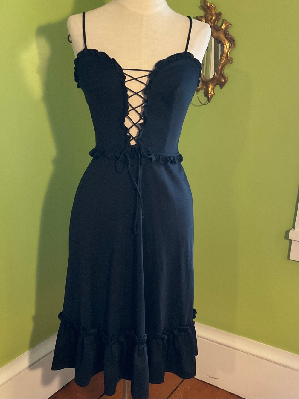 Vintage 70s English designer Bernshaw dress